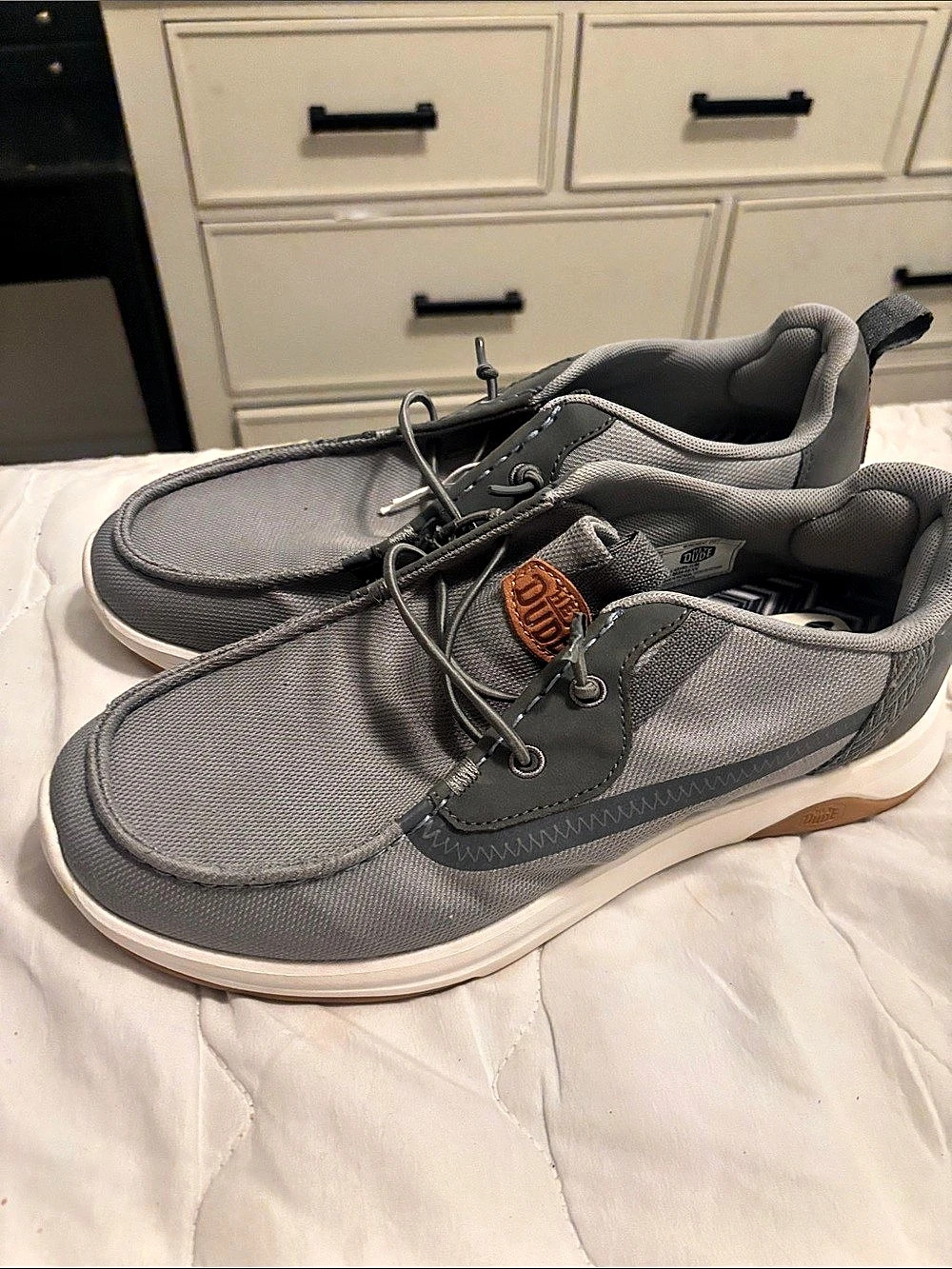 Hey Dude Welsh Grip Classic Mesh Gray Boat Shoes